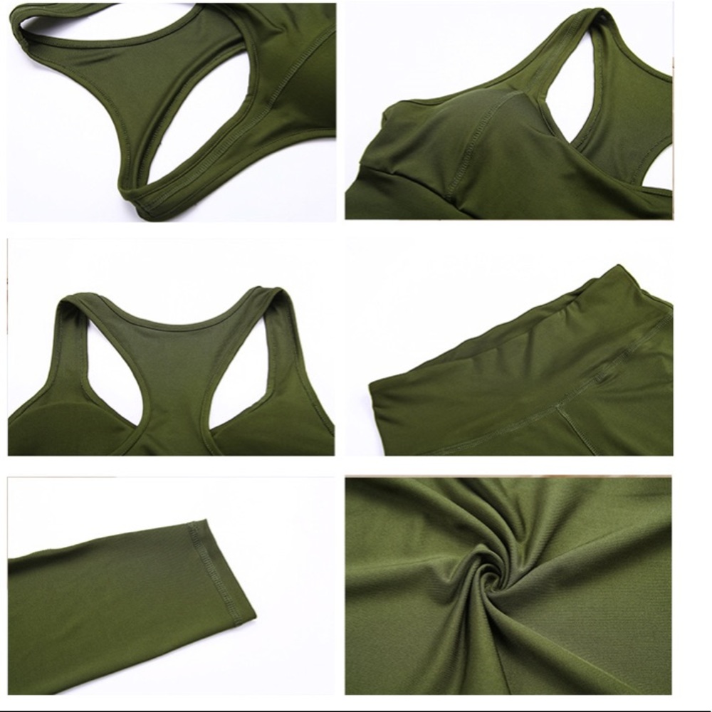 NEW! Olive Green Yoga Set / Fitness Gear - Picture 7 of 8